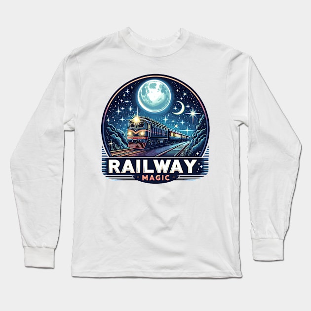 Railway Long Sleeve T-Shirt by Vehicles-Art